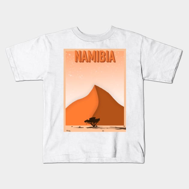 Namibia Travel Poster Kids T-Shirt by Rosemogo